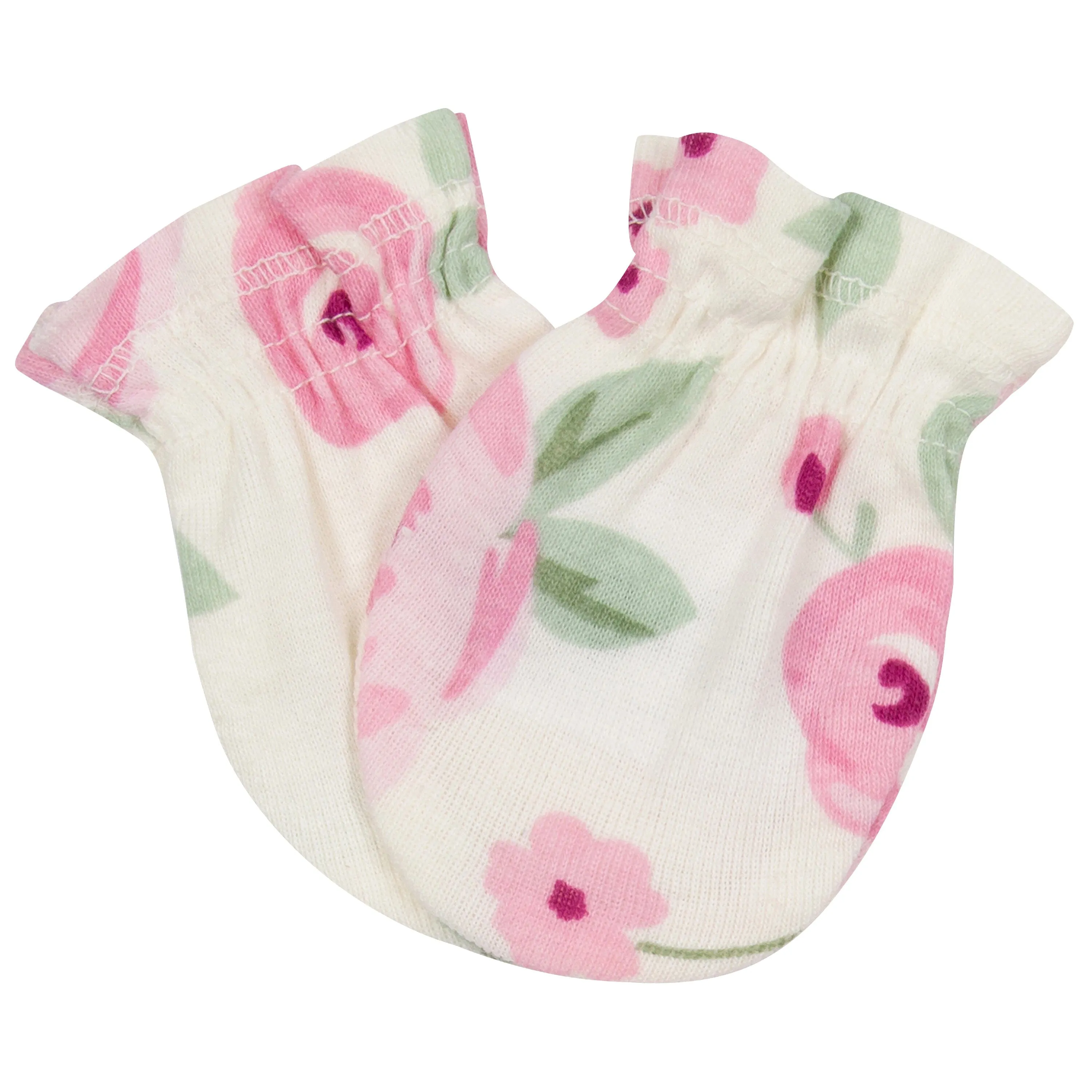 3-Pack Baby Girls Floral No Scratch Mittens