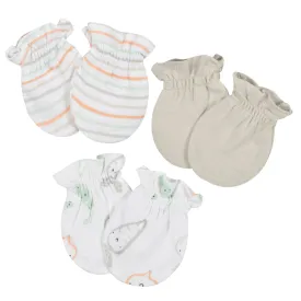 3-Pack Baby Neutral Vegetables No Scratch Mittens