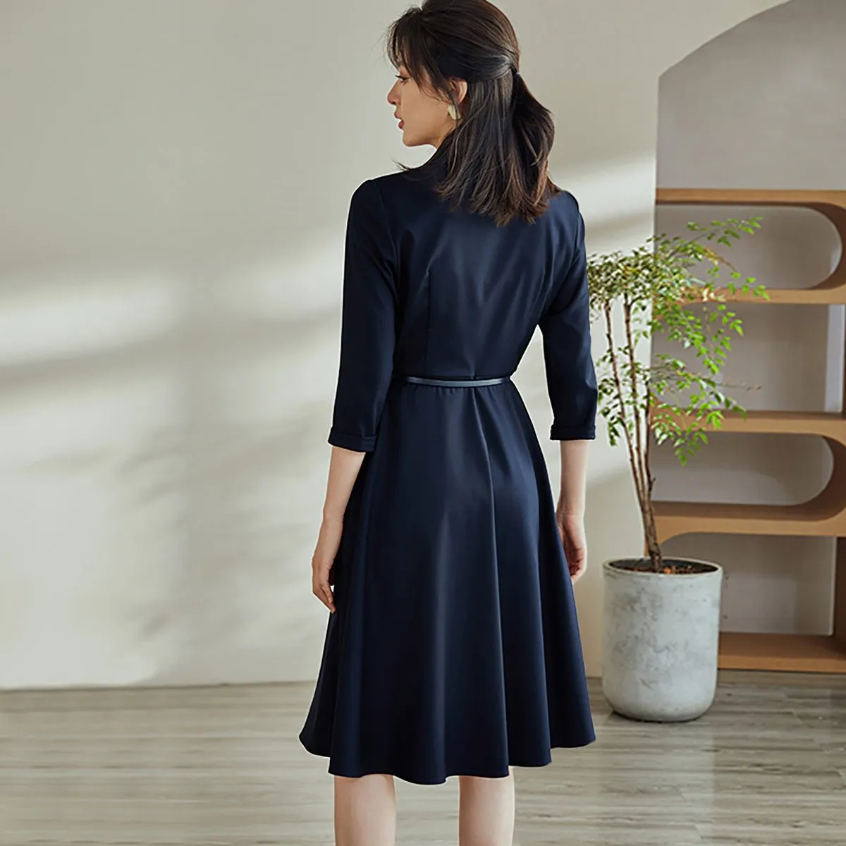 A-Line Navy Dress