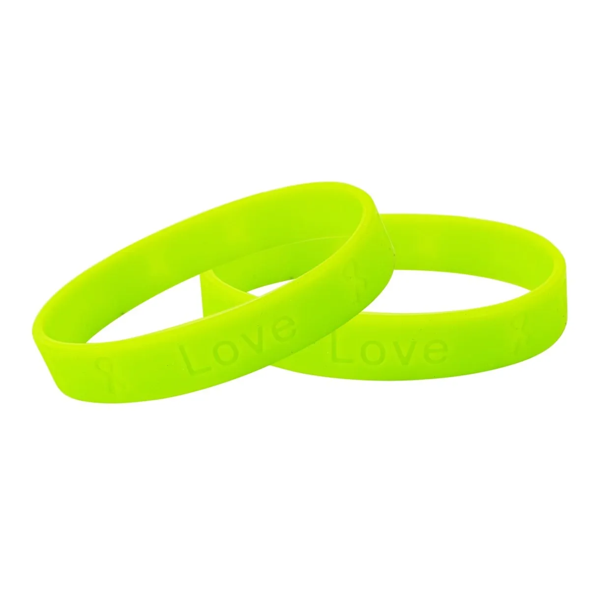 Adult Lime Green Awareness Silicone Bracelet Wristbands