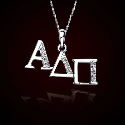 Alpha Delta Pi Diagonal Lavalier w/ Stones - GSTC-ADP-P004