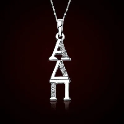 Alpha Delta Pi Vertical Lavalier w/ Stones - GSTC-ADP-P001