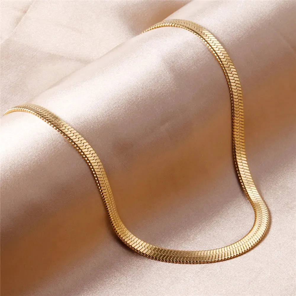 Anti Tarnish 18K Gold Plated Snake Chain