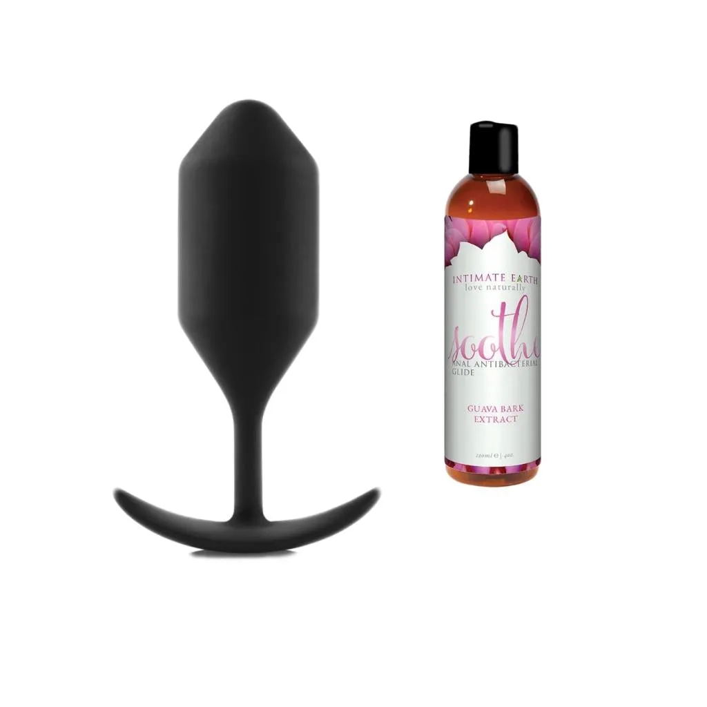 b-Vibe Advanced Vibrating Snug Plug with Free Lube Bundle