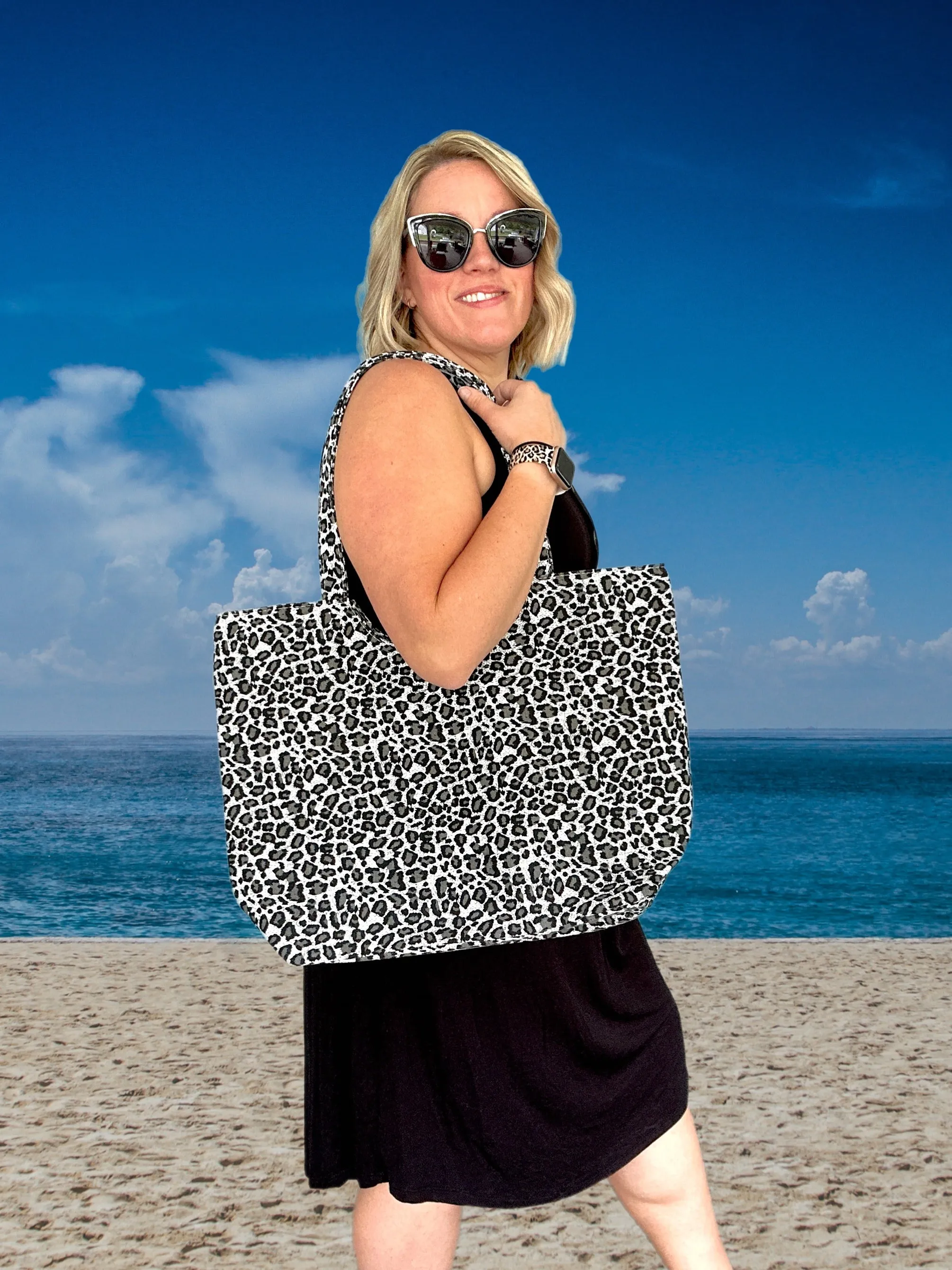 Black Leopard Tote