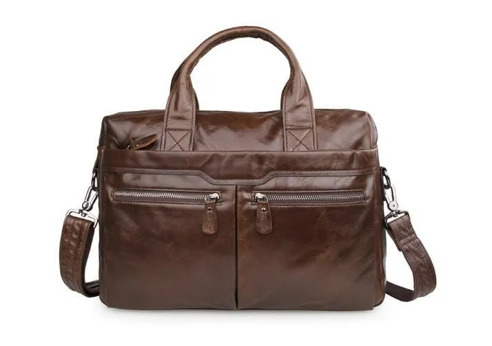 Brown Leather Crossbody Laptop Bag