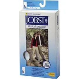 BSN Jobst ActiveWear Knee High Moderate Compression Socks Extra-Large, Cool Black, Closed Toe, Unisex, Latex-free - 1 Pair