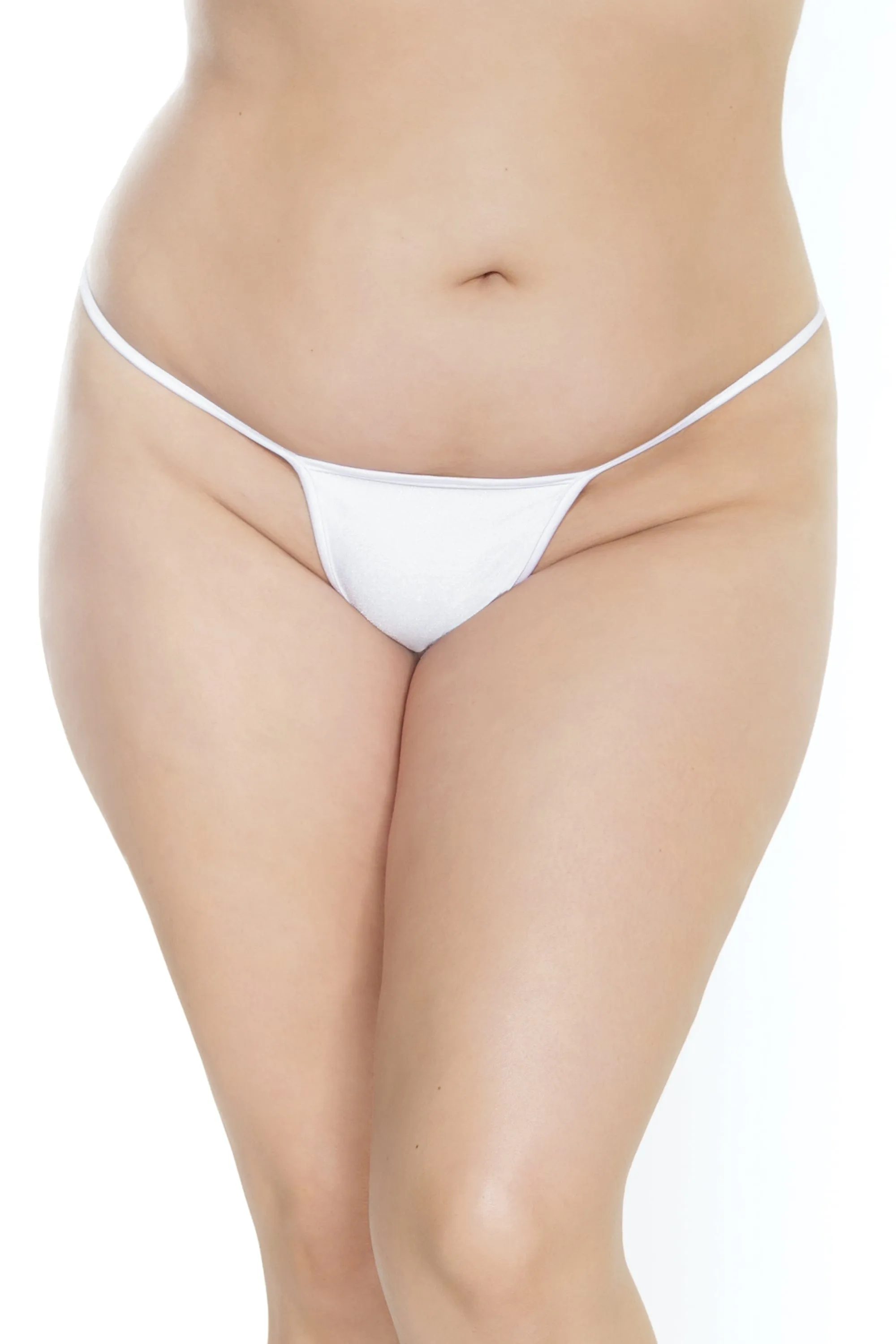 Coquette Low Rise White Lycra G-String