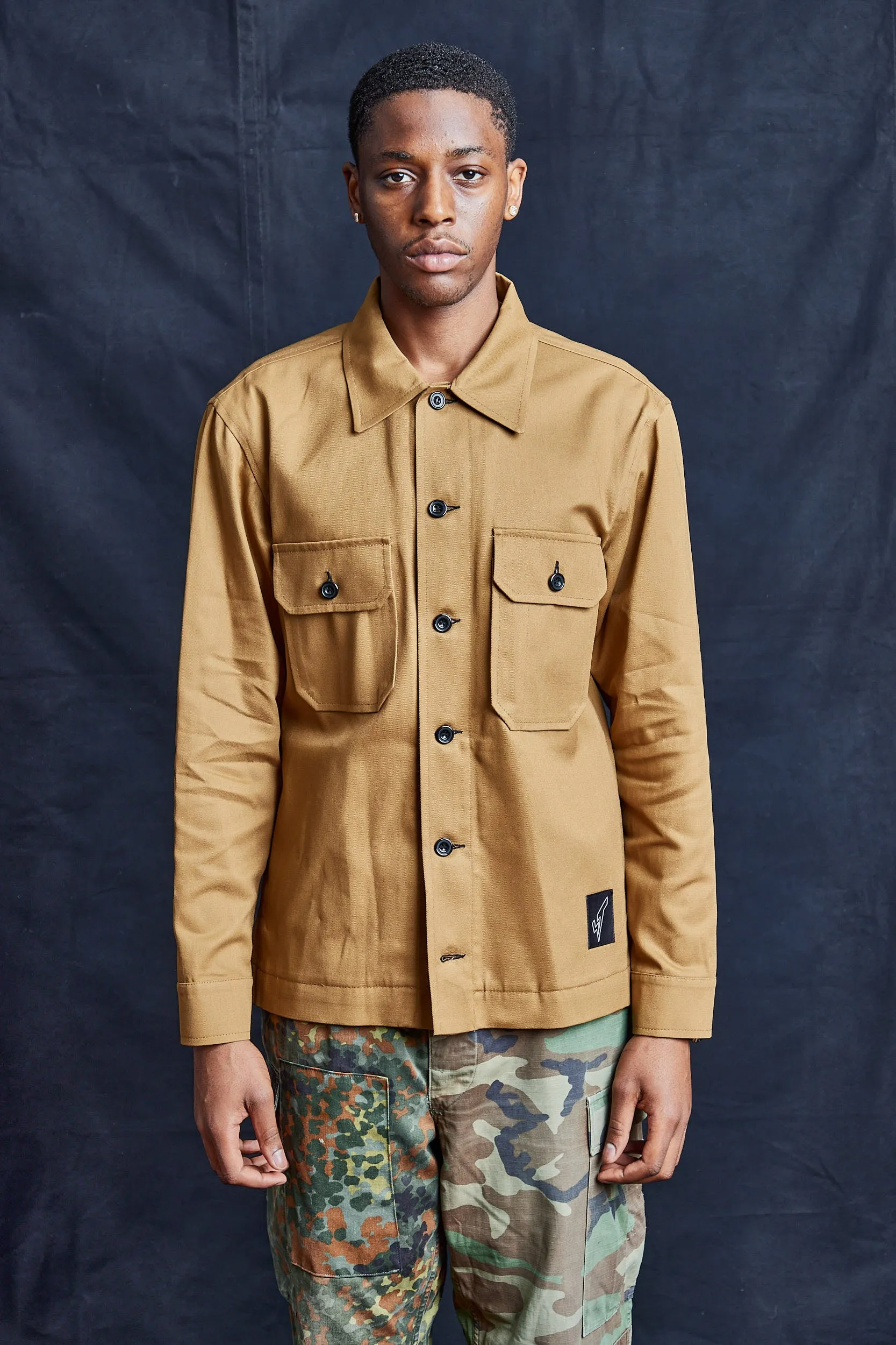 Cotton Workshirt In Mustard