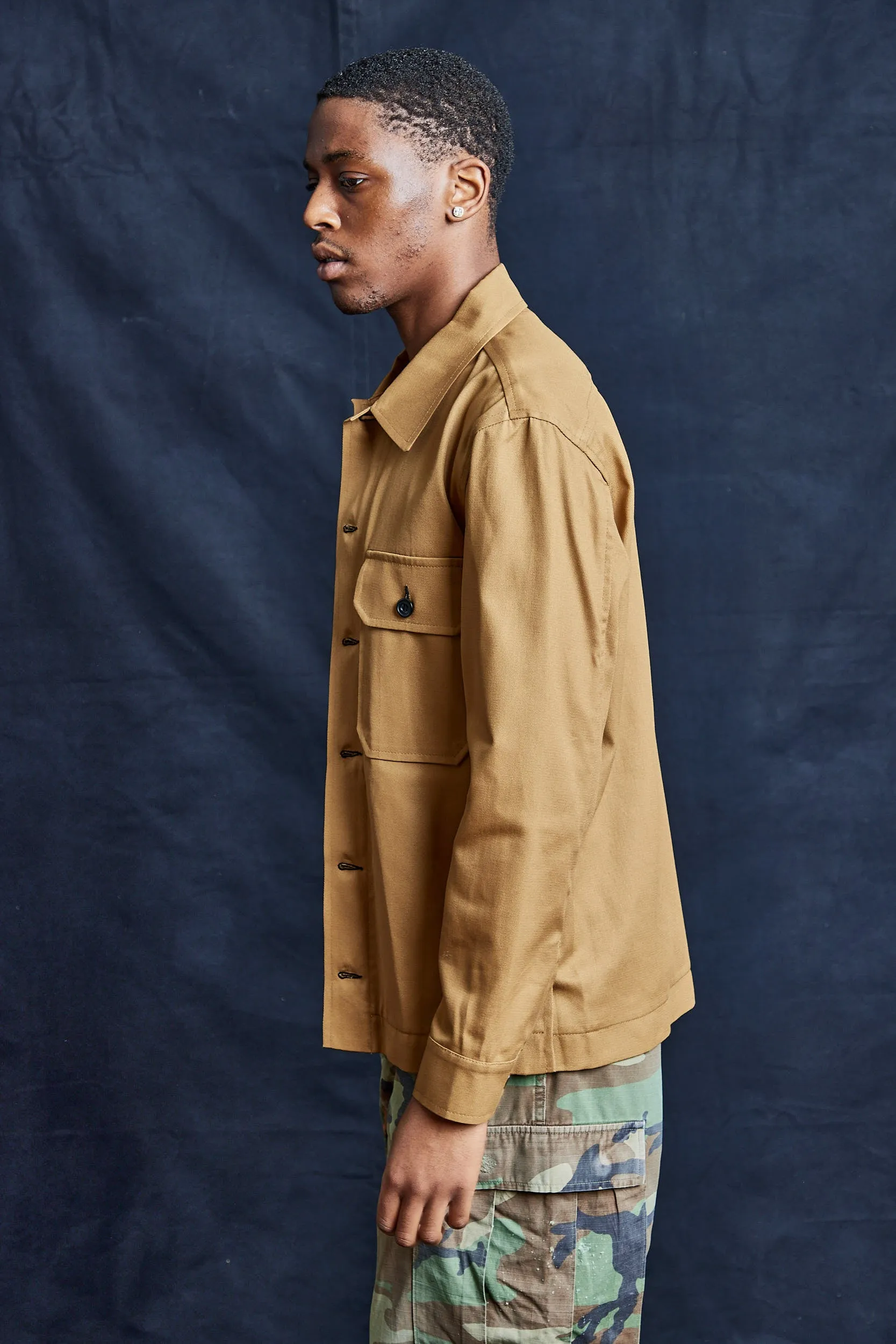 Cotton Workshirt In Mustard