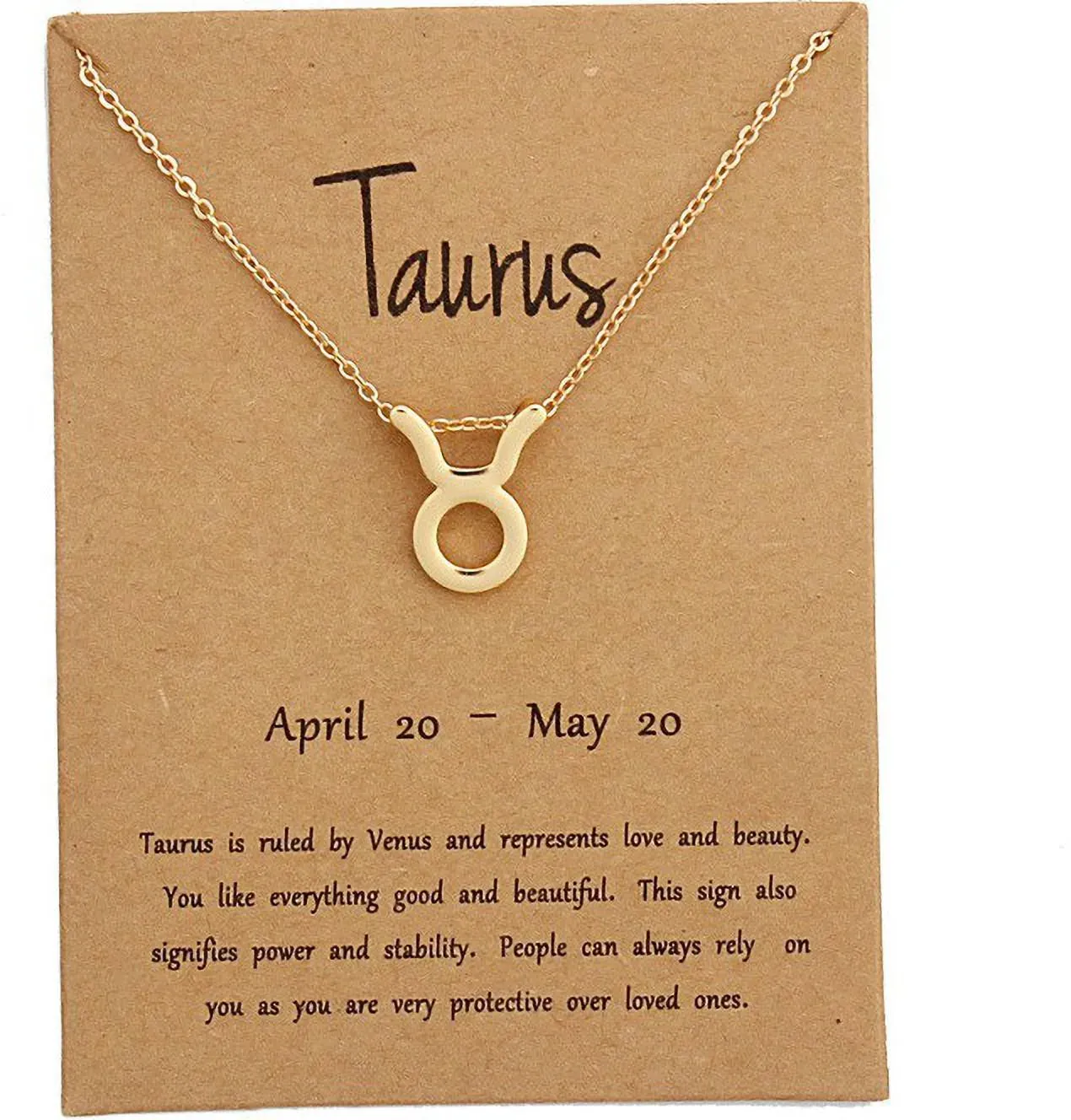 Desiny Jewels Gold Plated Taurus Zodiac Pendant Symbol Zodiac Sign Necklace Alloy Necklace