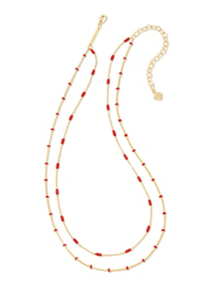 Dottie Multi Strand Necklace in Red by Kendra Scott