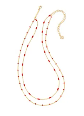 Dottie Multi Strand Necklace in Red by Kendra Scott