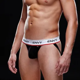 ENVY - LOGO ELASTIC LOW-RISE JOCK - BLACK