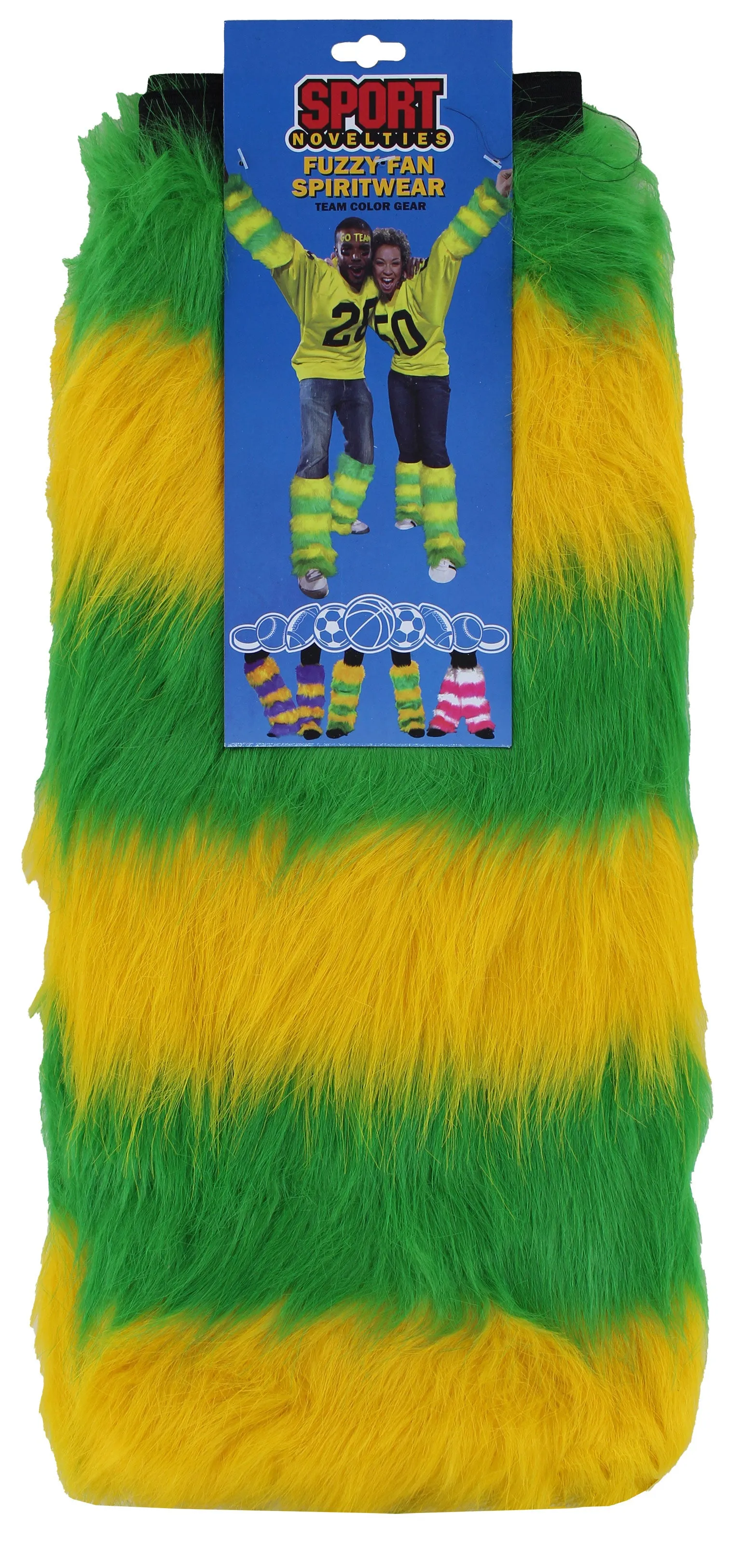 Fluffy Green & Gold Leg Warmers