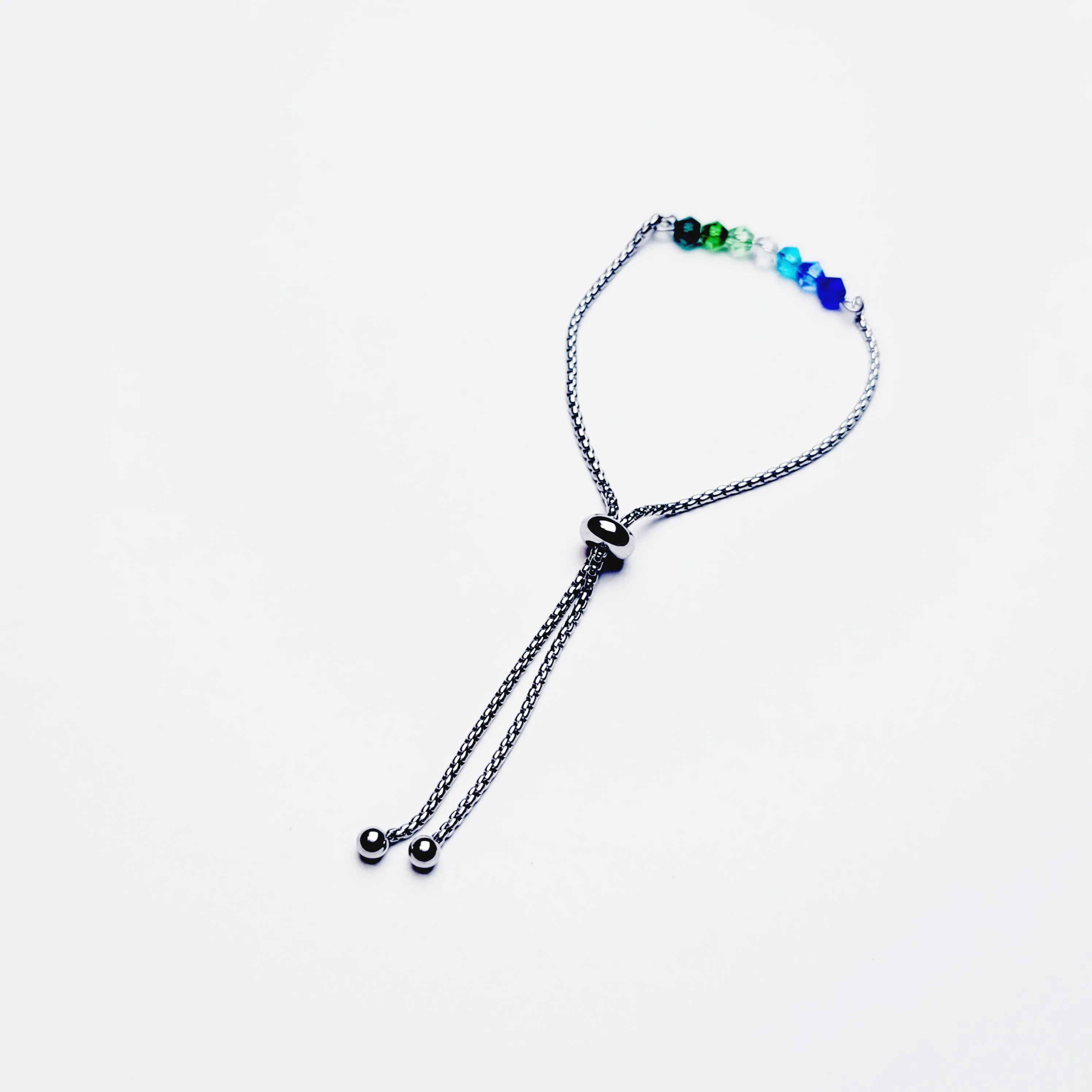 Gay Pride Penis Noose, Stainless Steel and Crystals. Men's Intimate Body Jewelry