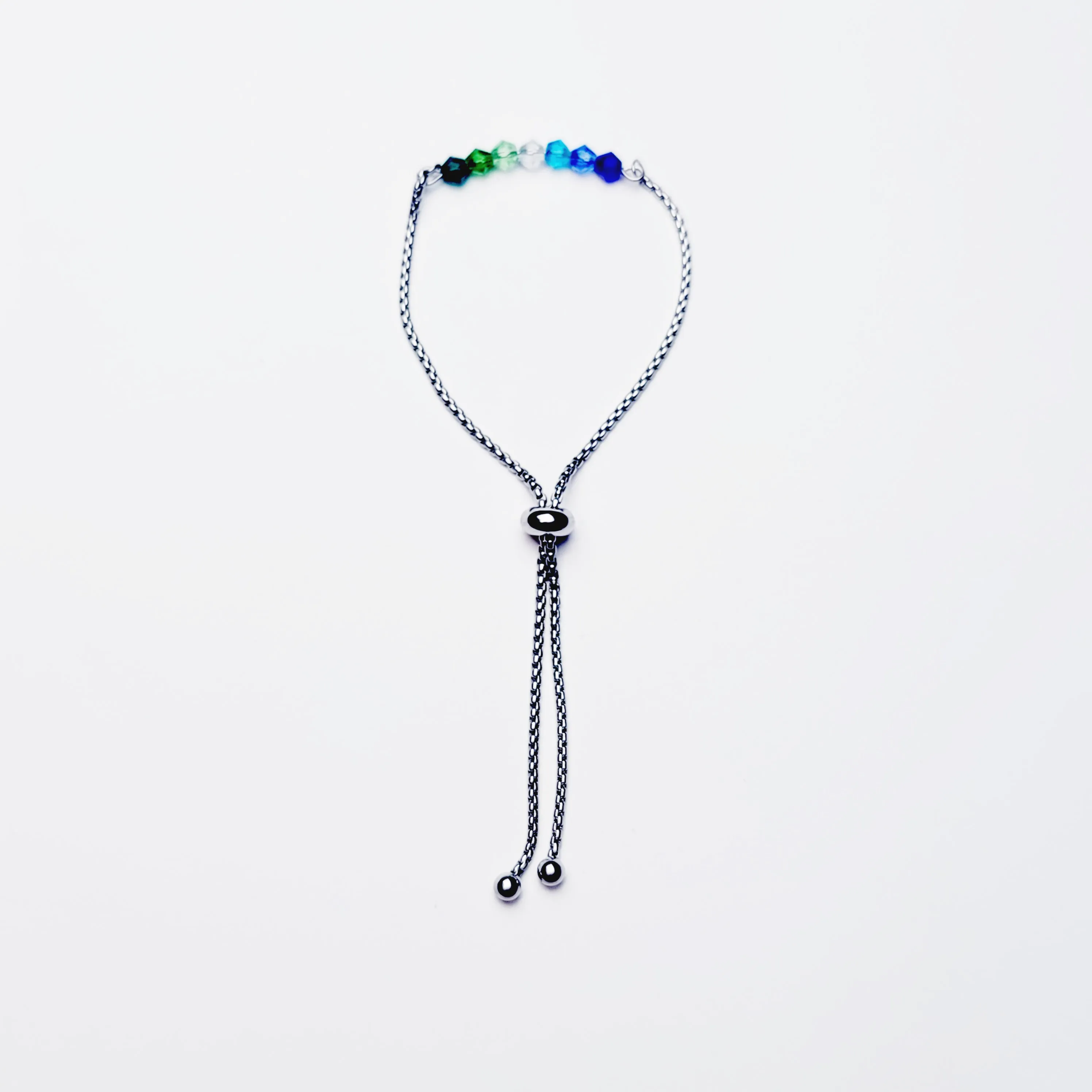 Gay Pride Penis Noose, Stainless Steel and Crystals. Men's Intimate Body Jewelry