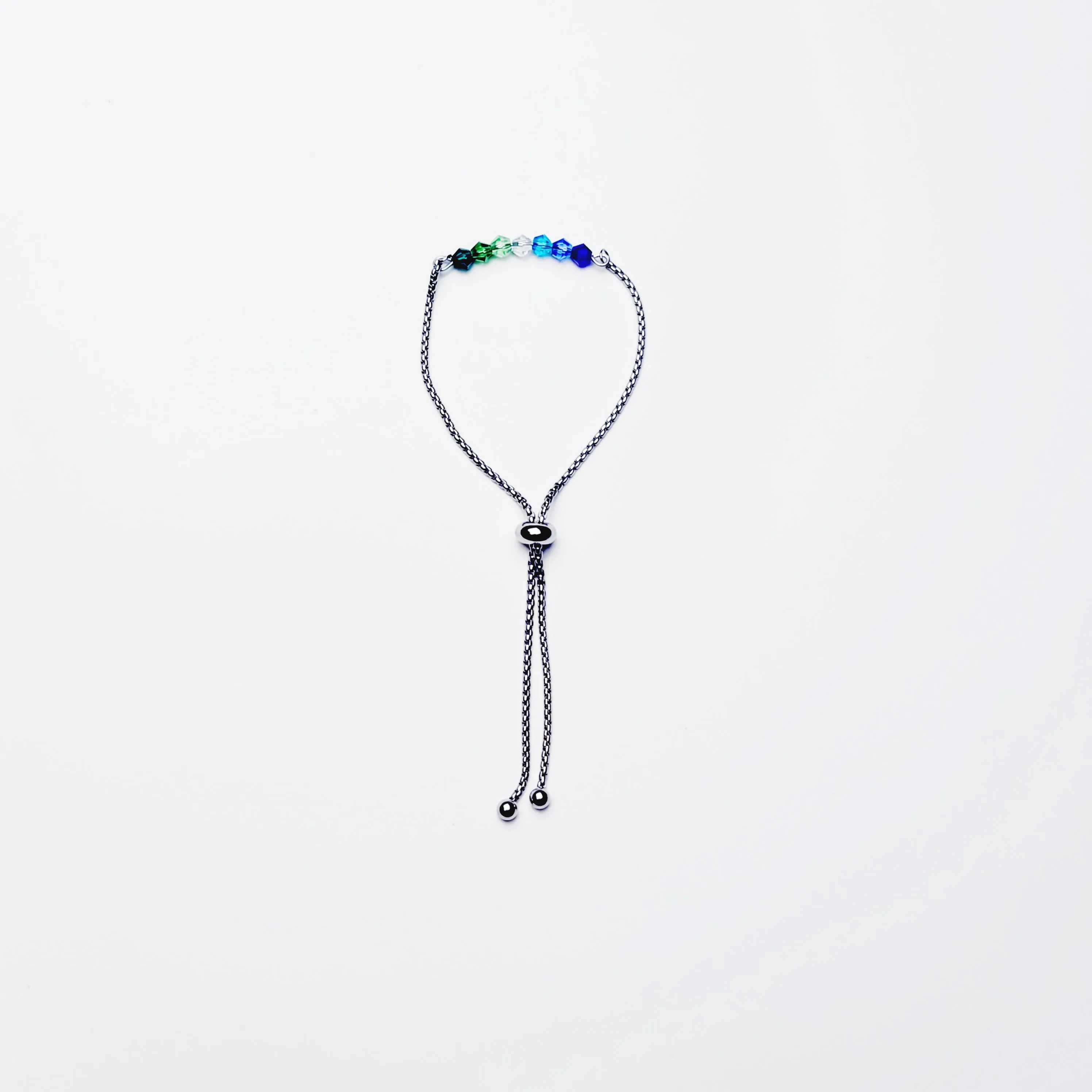 Gay Pride Penis Noose, Stainless Steel and Crystals. Men's Intimate Body Jewelry