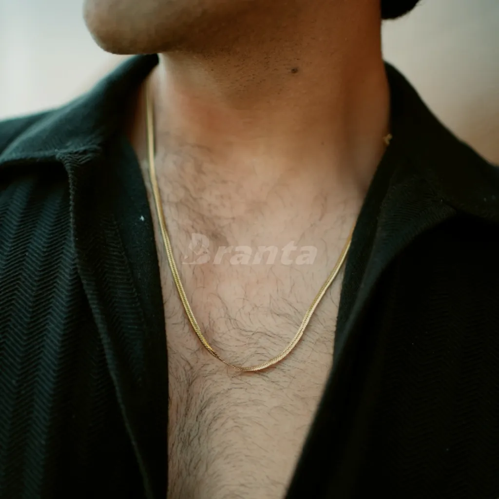 Gold Plated Snake Chain For Men (21.5 Inch)