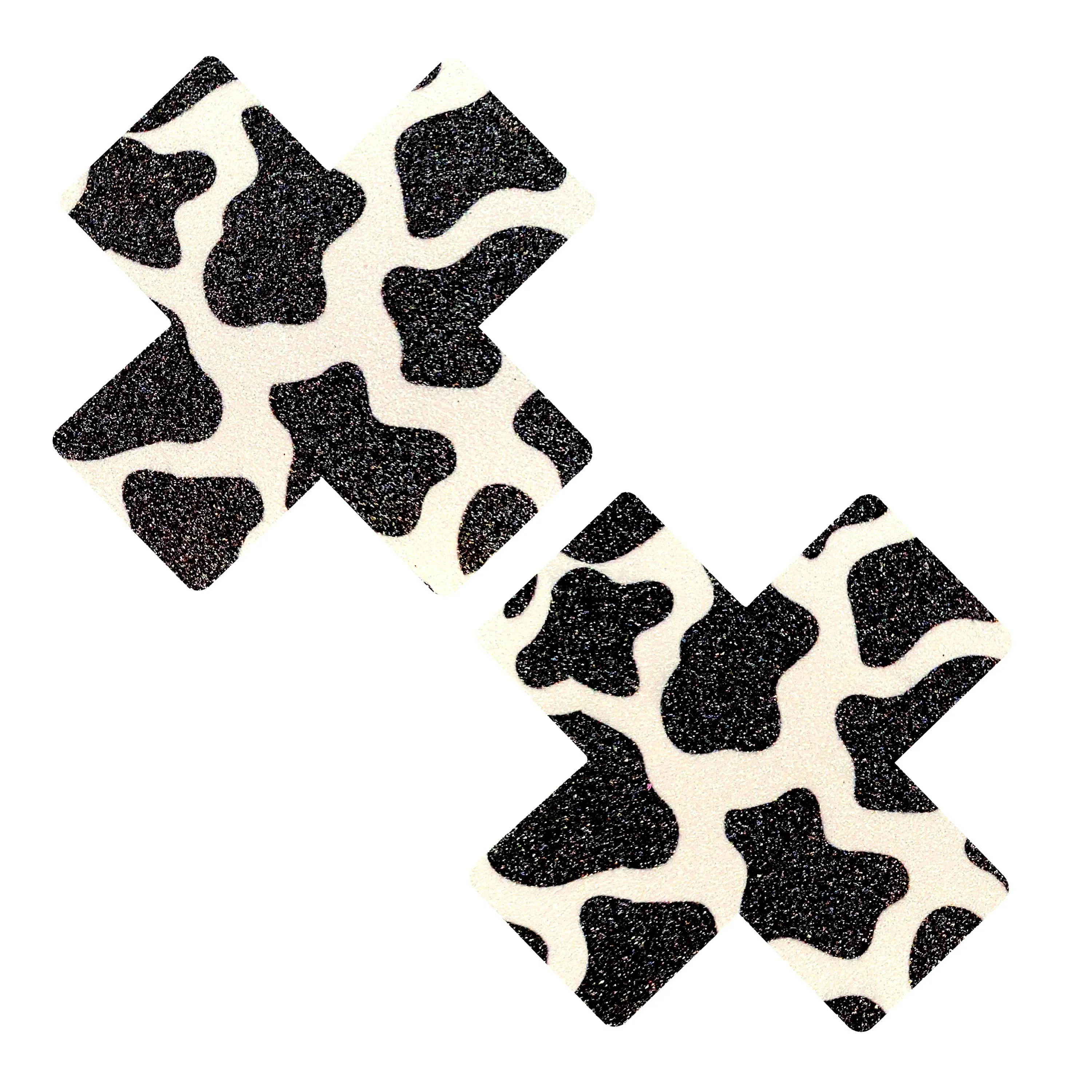 Got Milkies Cow-Print X Factor Glitter Nipple Cover Pasties