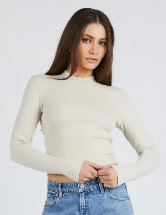 HEATHER ICON LS MOCK NECK