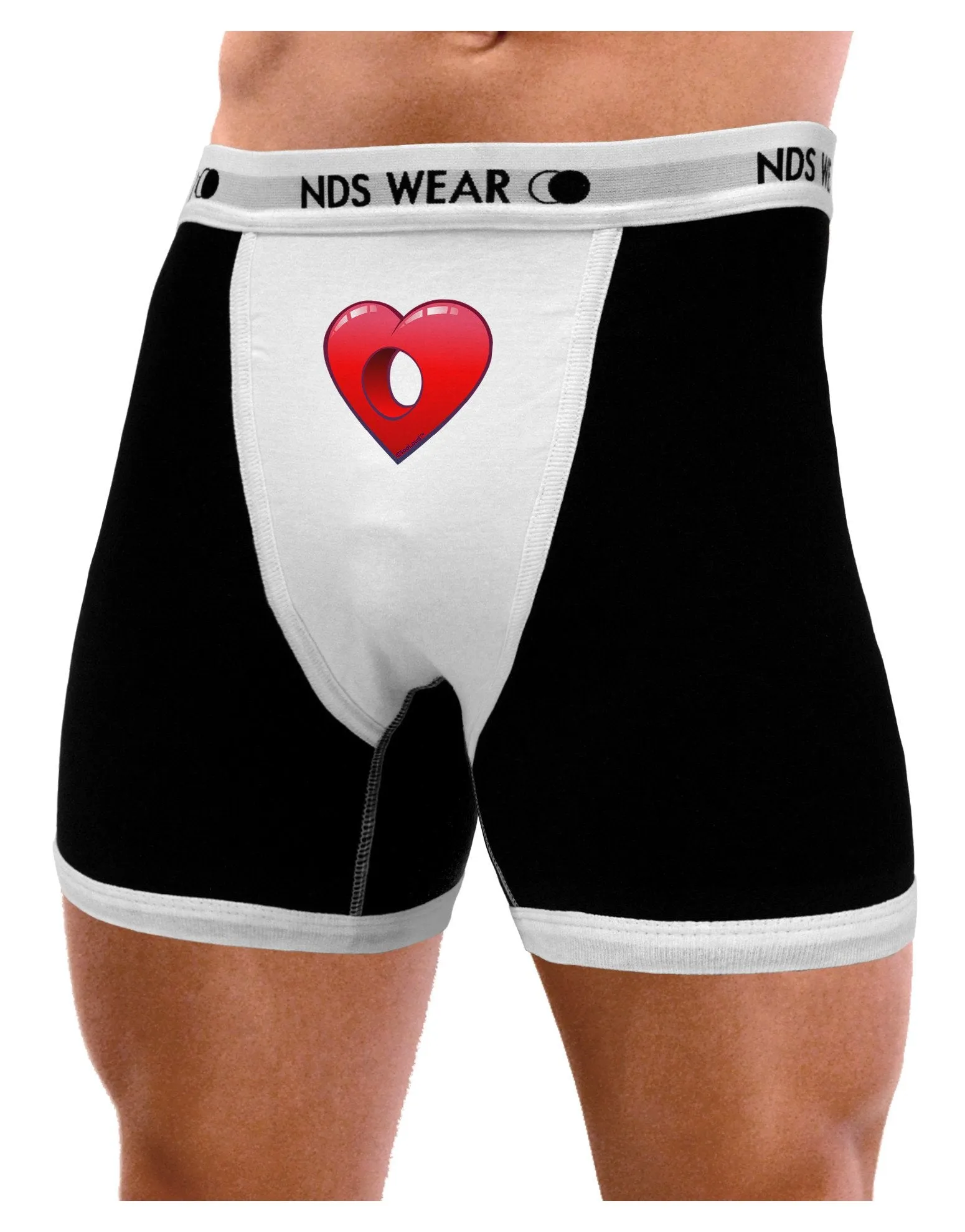 Hole Heartedly Broken Heart Mens Boxer Brief Underwear by NDS Wear