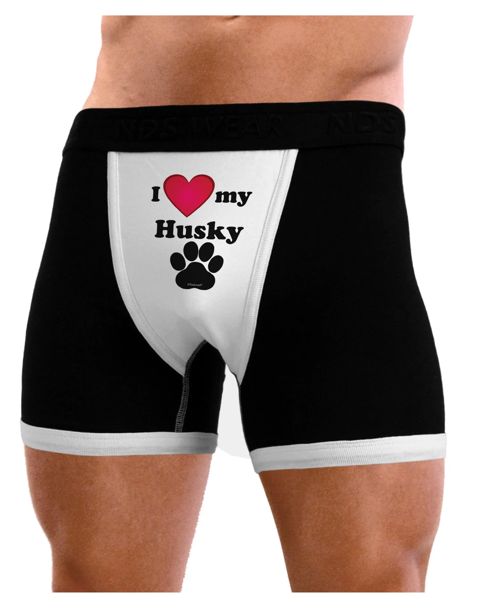 I Heart My Husky Mens Boxer Brief Underwear by TooLoud