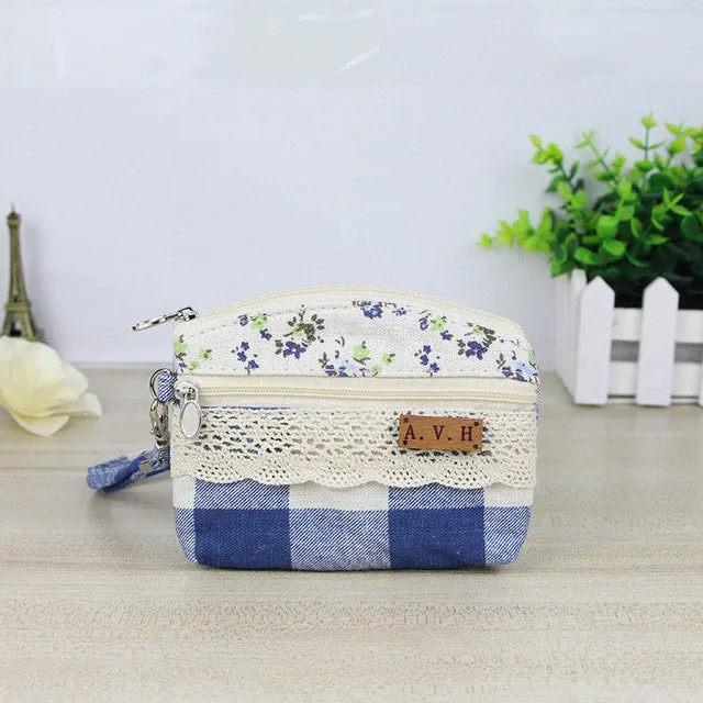 Katuner New Double Zipper Pouch Canvas Children Coin Purse For Girls Kids Wallet Women Clutch Card Bag Monedero Mujer KB027