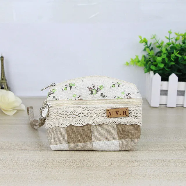 Katuner New Double Zipper Pouch Canvas Children Coin Purse For Girls Kids Wallet Women Clutch Card Bag Monedero Mujer KB027