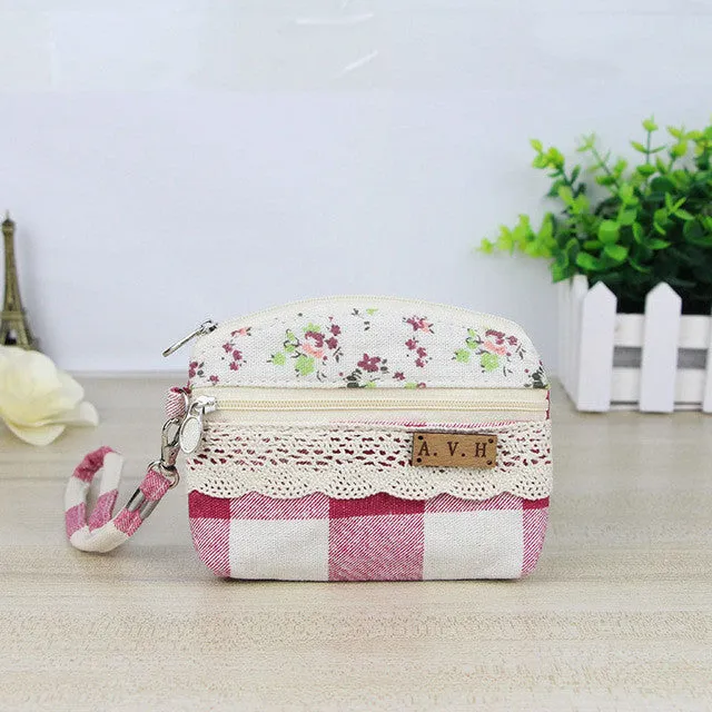 Katuner New Double Zipper Pouch Canvas Children Coin Purse For Girls Kids Wallet Women Clutch Card Bag Monedero Mujer KB027