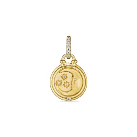 Little Luxuries Moon and Stars Medallion with Diamonds in 18K