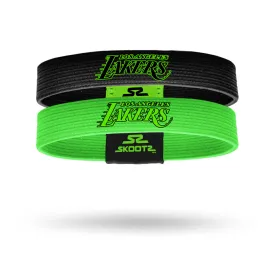 Los Angeles Lakers Neon Green 2 Pack NBA Wristbands