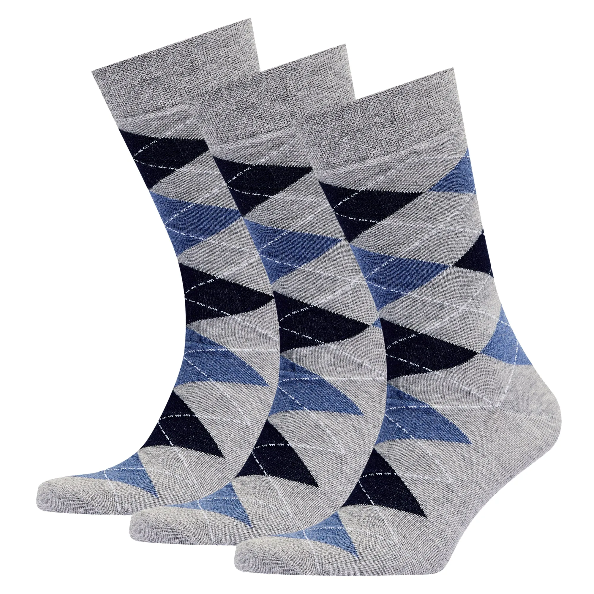 Men's Bamboo Dress Socks • Argyle Pack of 1/3/5 Pairs • Pacific Grey