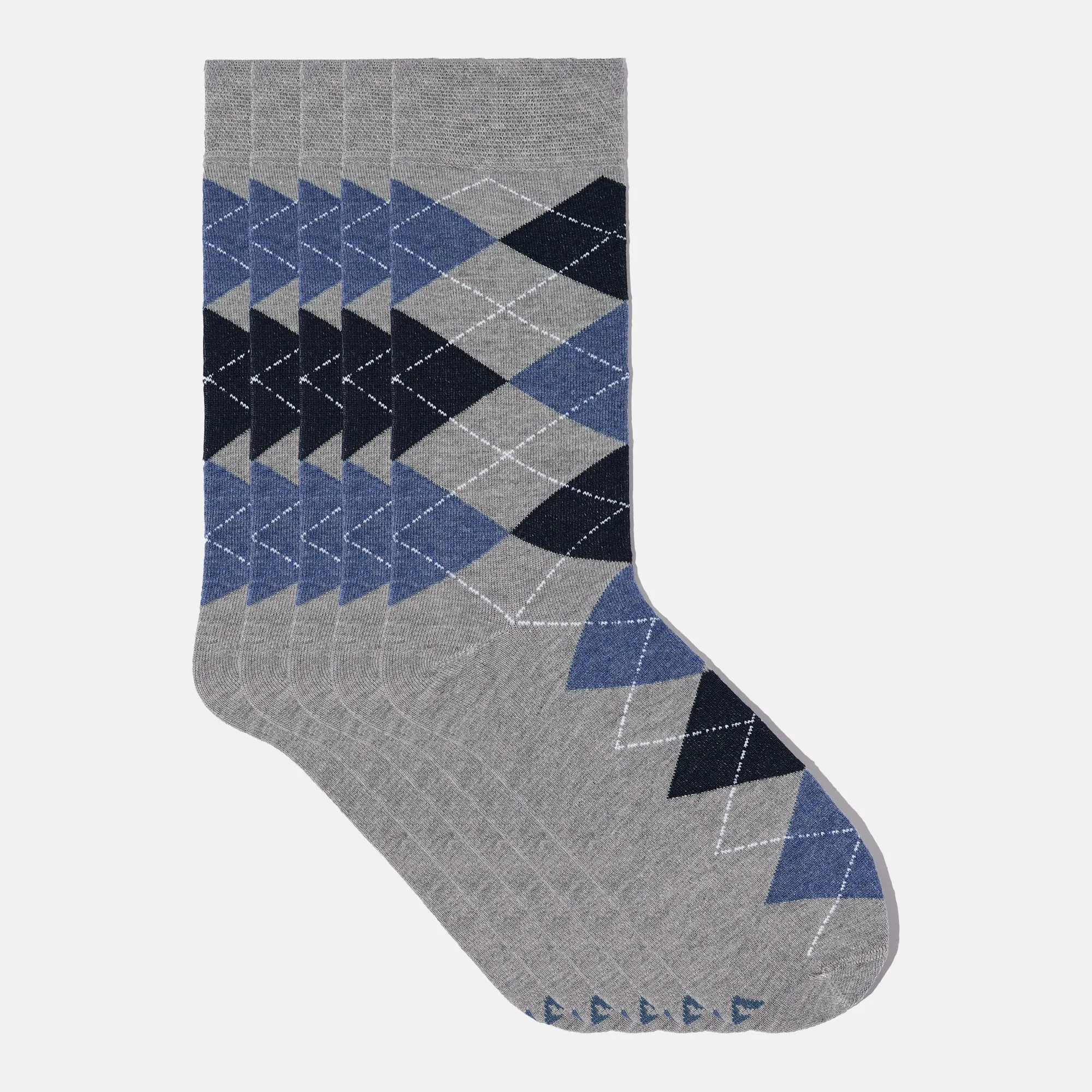 Men's Bamboo Dress Socks • Argyle Pack of 1/3/5 Pairs • Pacific Grey