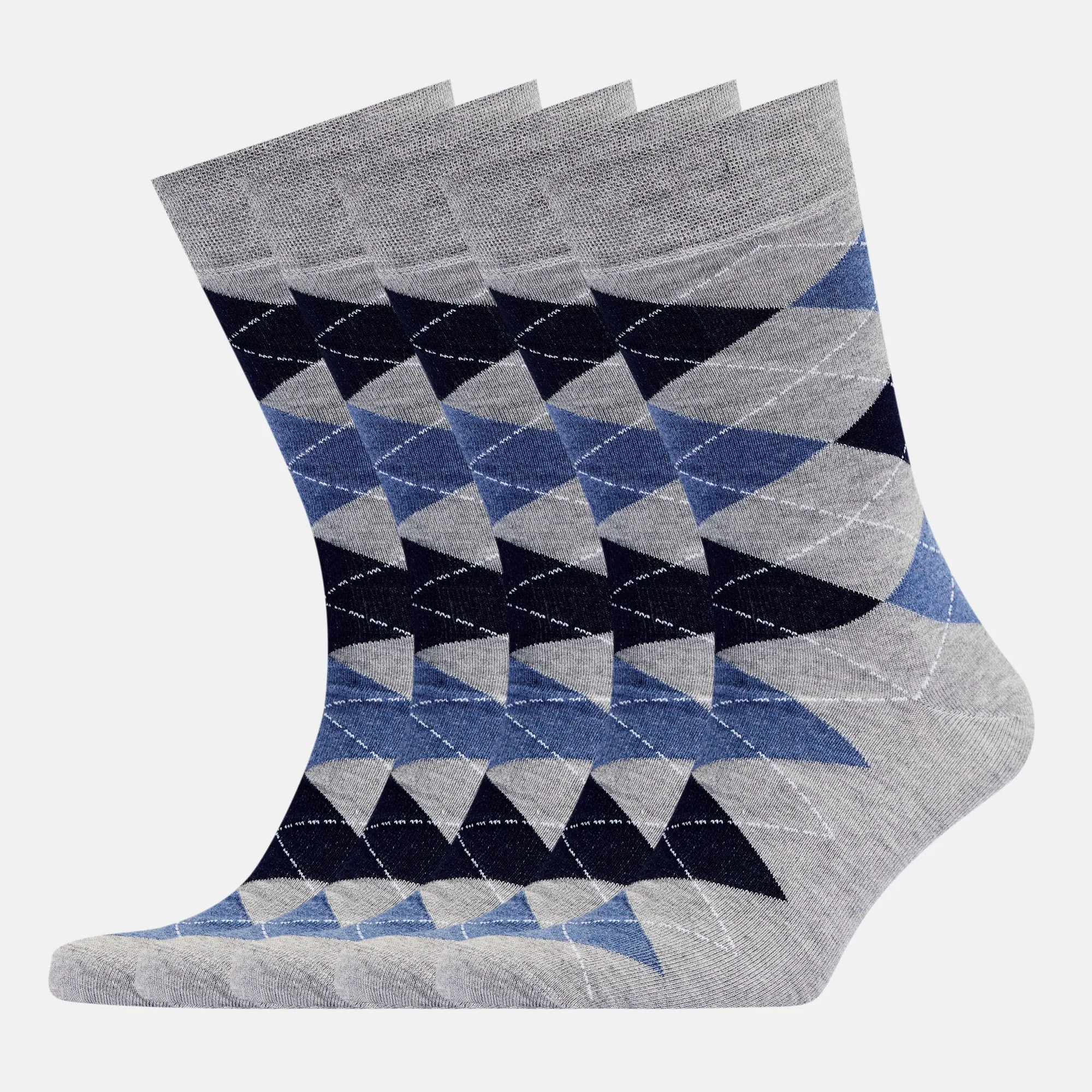 Men's Bamboo Dress Socks • Argyle Pack of 1/3/5 Pairs • Pacific Grey