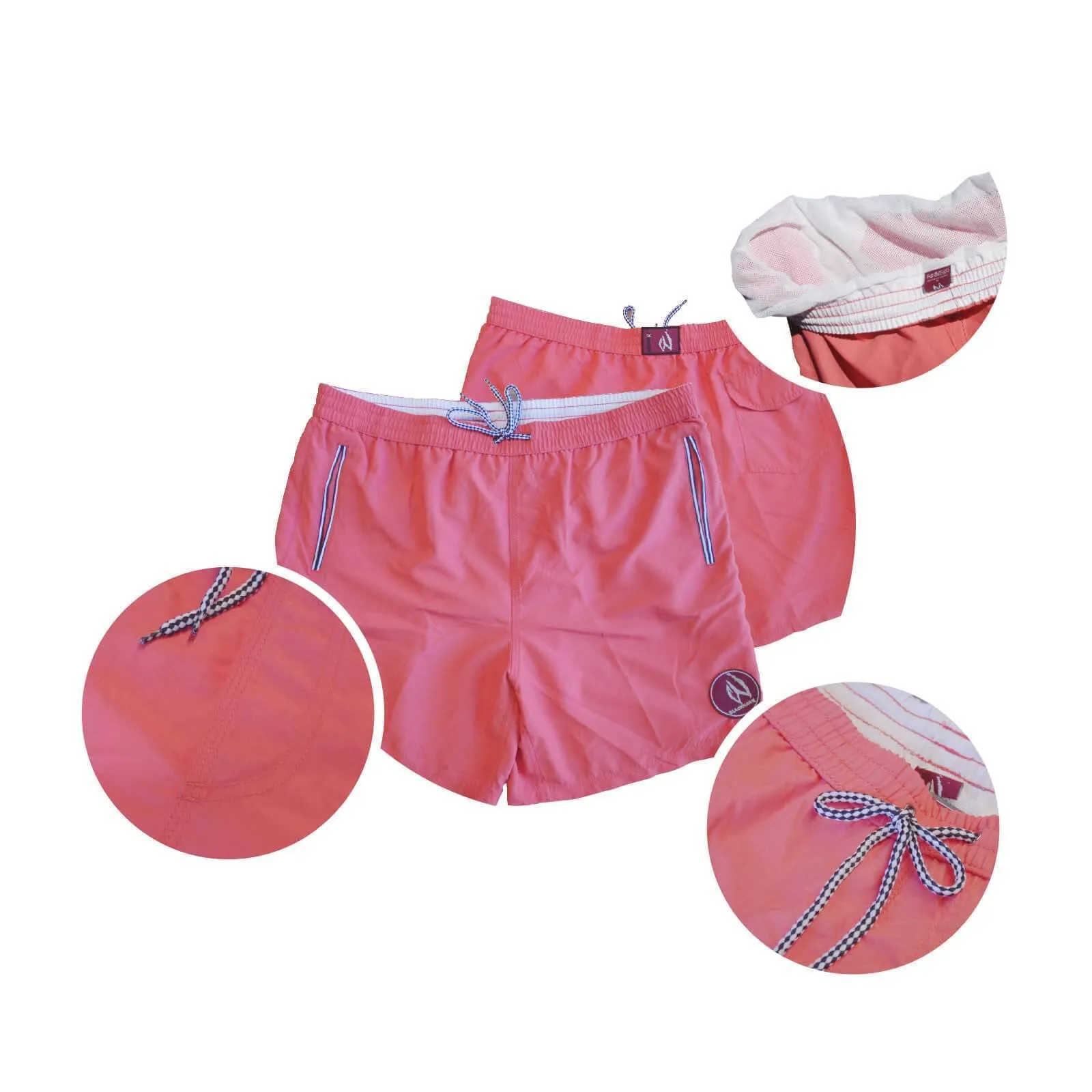 Mens Swim Beach Shorts Pink/Red BHACAPBS2