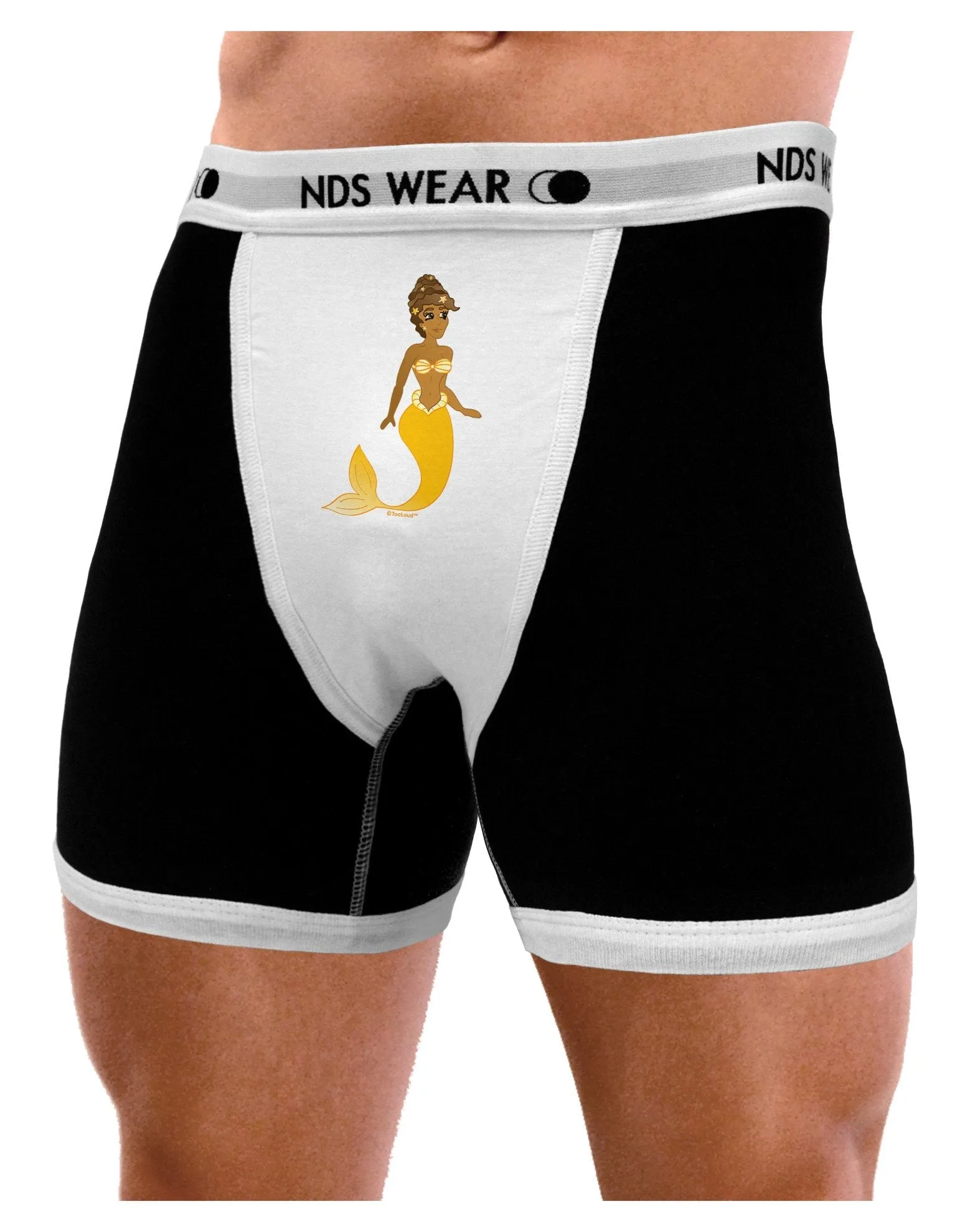 Mermaid Design - Yellow Mens Boxer Brief Underwear