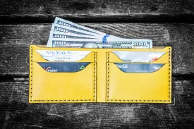 No.48 Personalized Handmade Leather Wallet - Yellow