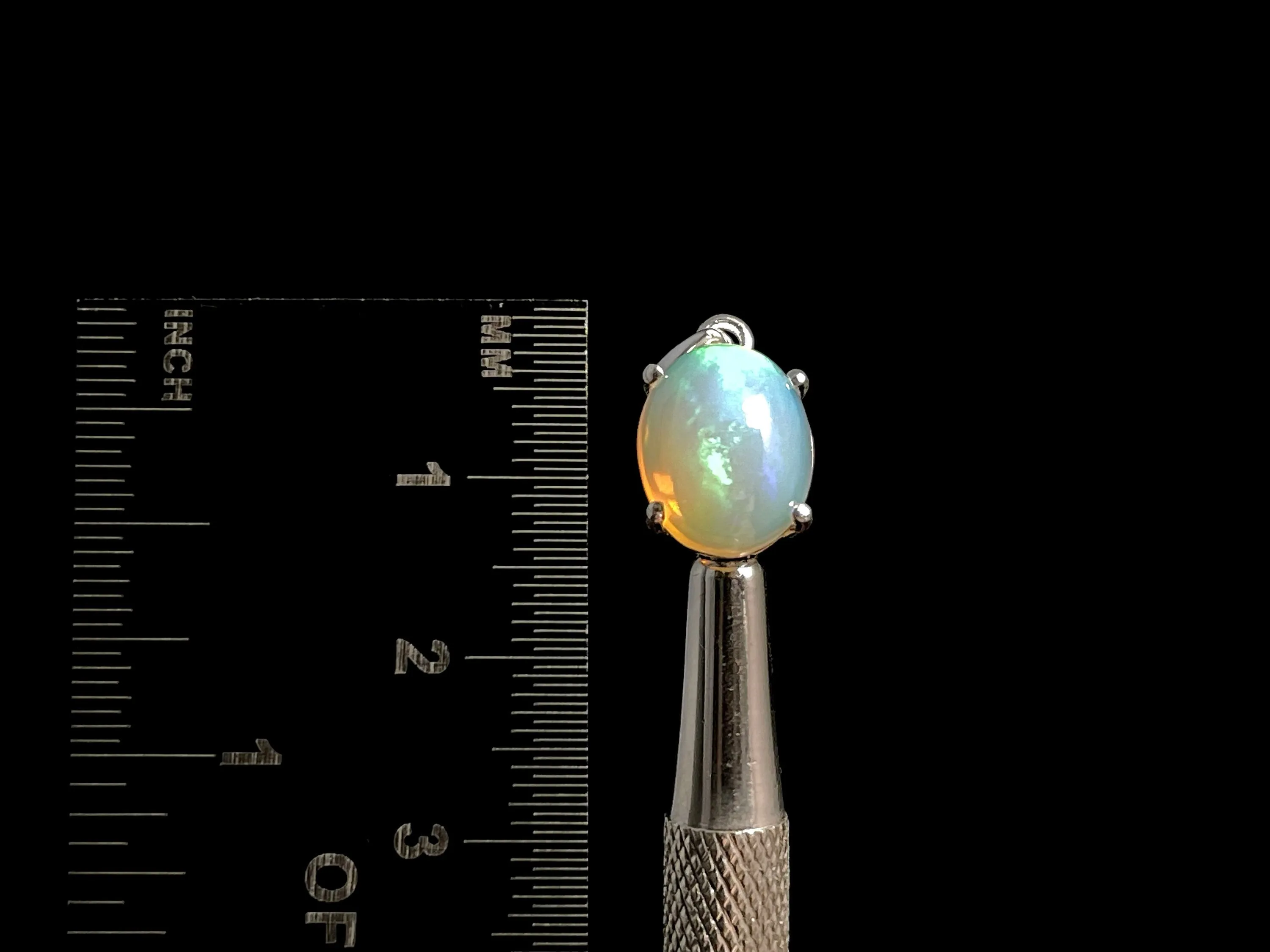 OPAL Pendant - Sterling Silver, 9x11mm Oval Cabochon - Opal Necklace, Birthstone Necklace, Opal Jewelry, Welo Opal, 49025