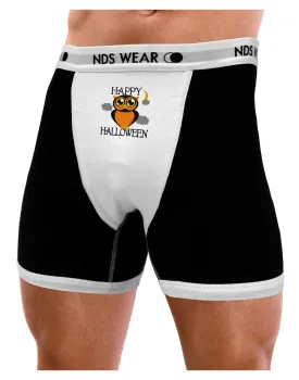 Owl Orange Text Mens Boxer Brief Underwear