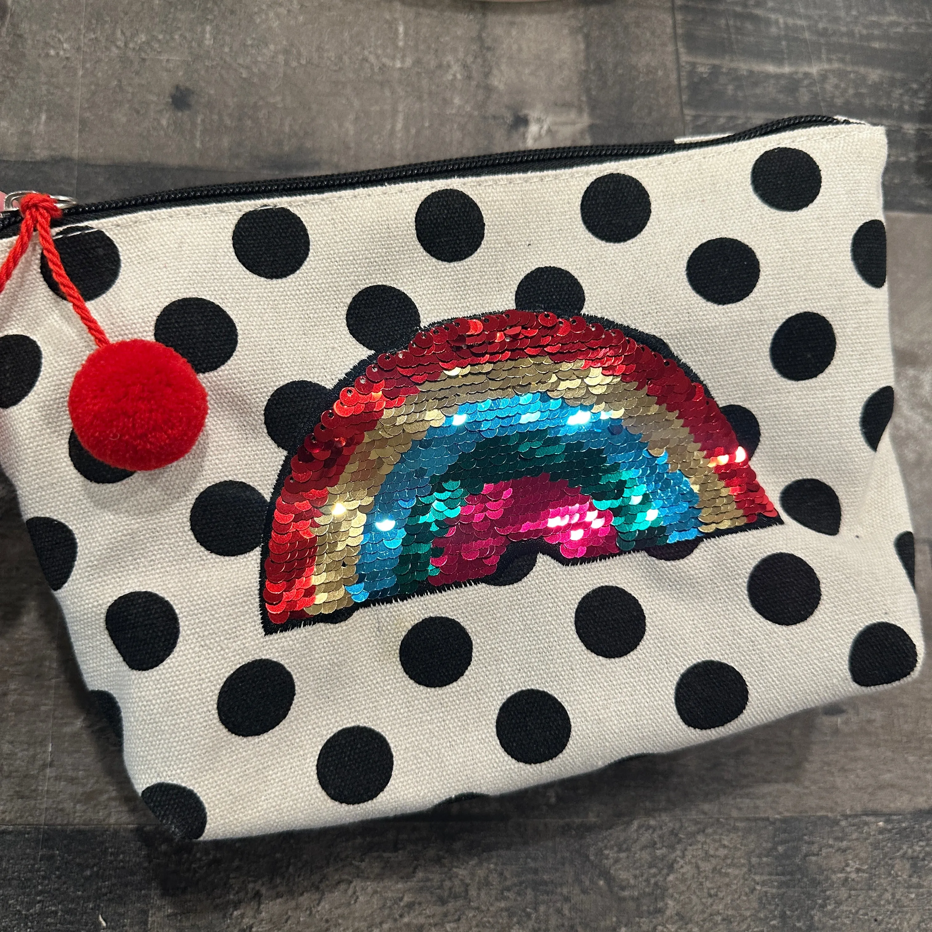 Rainbow Sequin Flip Cosmetic bag/pouch