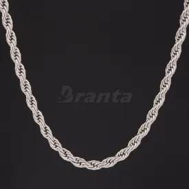 Silver Stainless Steel Rope Chain For Men ( 21.5 Inch)