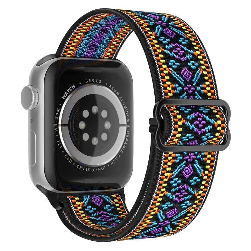 Stretchy Nylon Loop Band for Apple Watch 38/40/41mm & 42/44/45mm-Assorted Designs