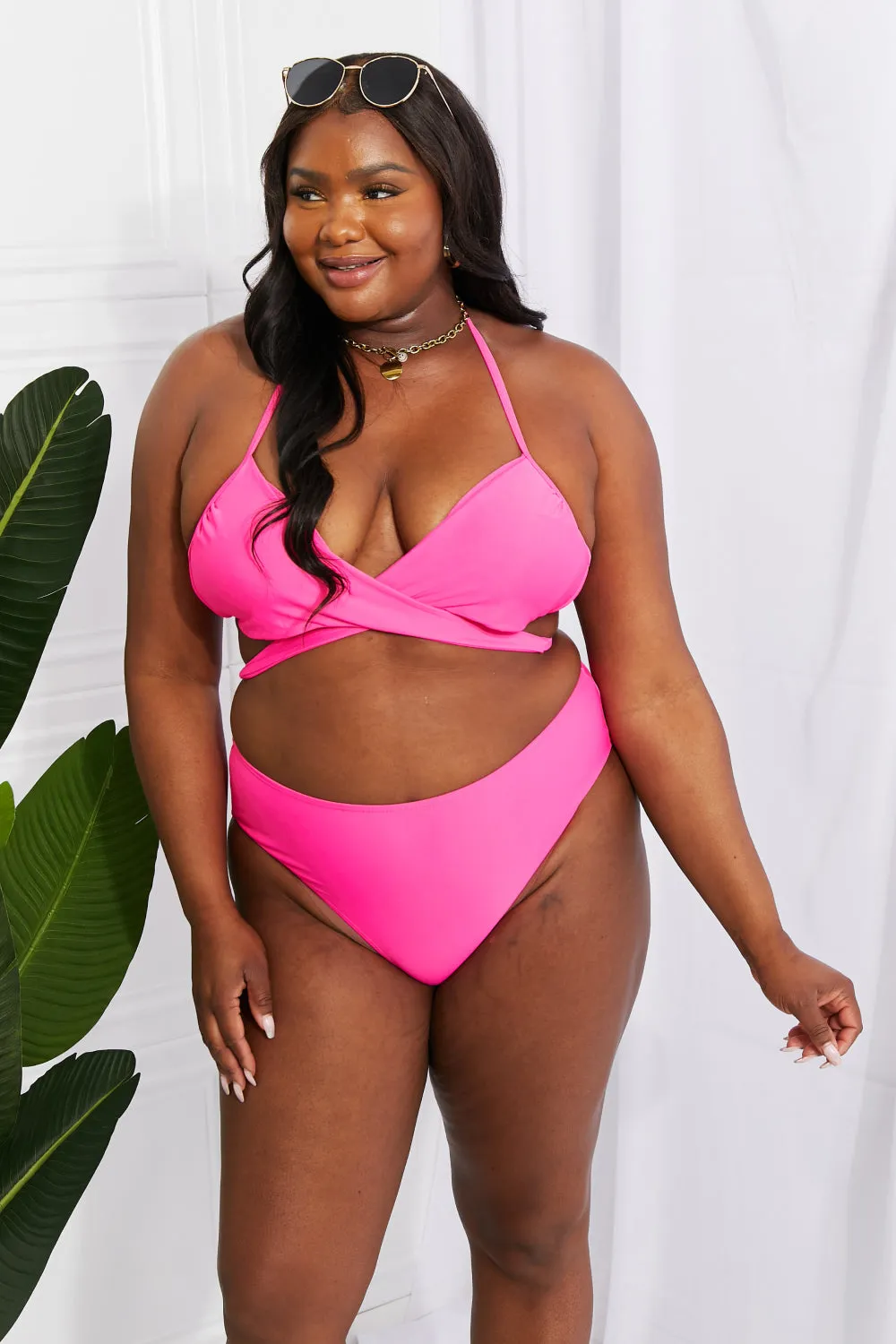 Summer Splash Halter Bikini Set in Pink