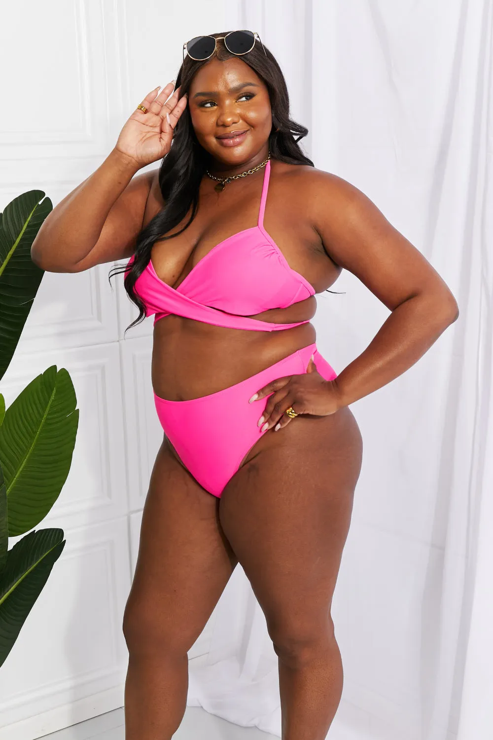 Summer Splash Halter Bikini Set in Pink