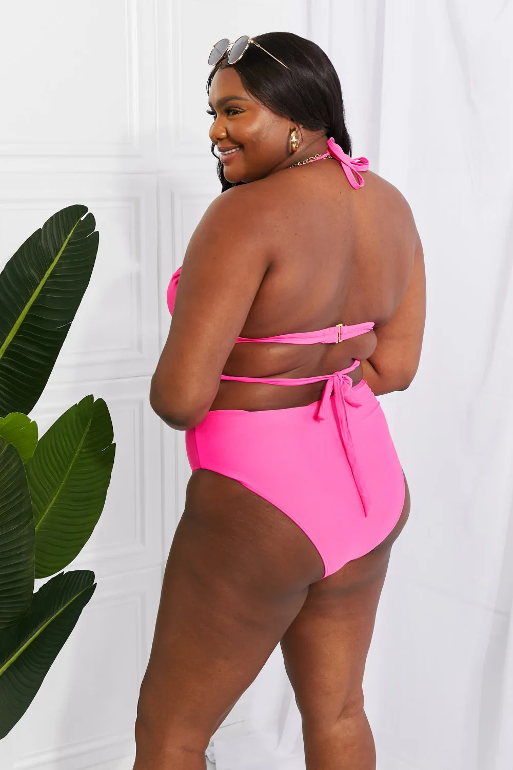 Summer Splash Halter Bikini Set in Pink