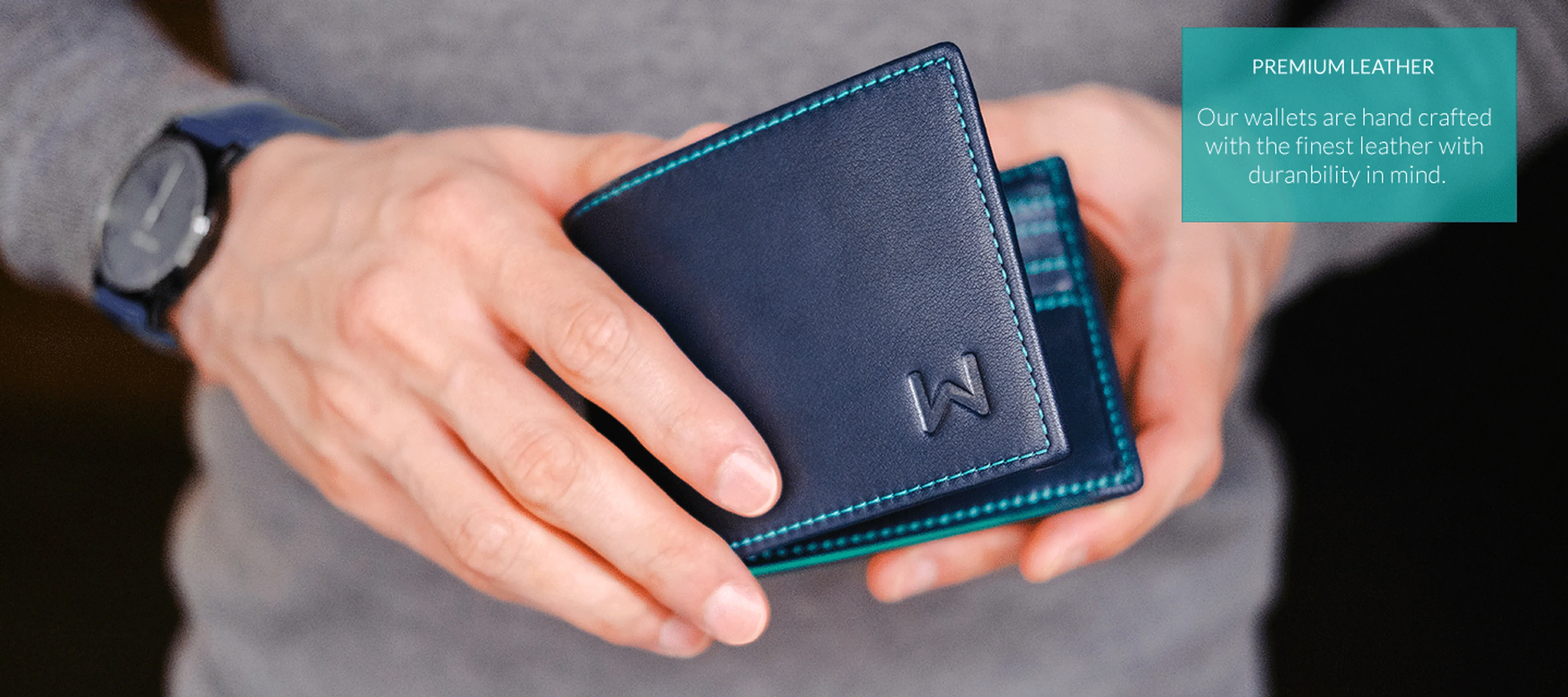 THE ORIGINAL Blue/Teal Mens Wallet Smart Trackable Wallets