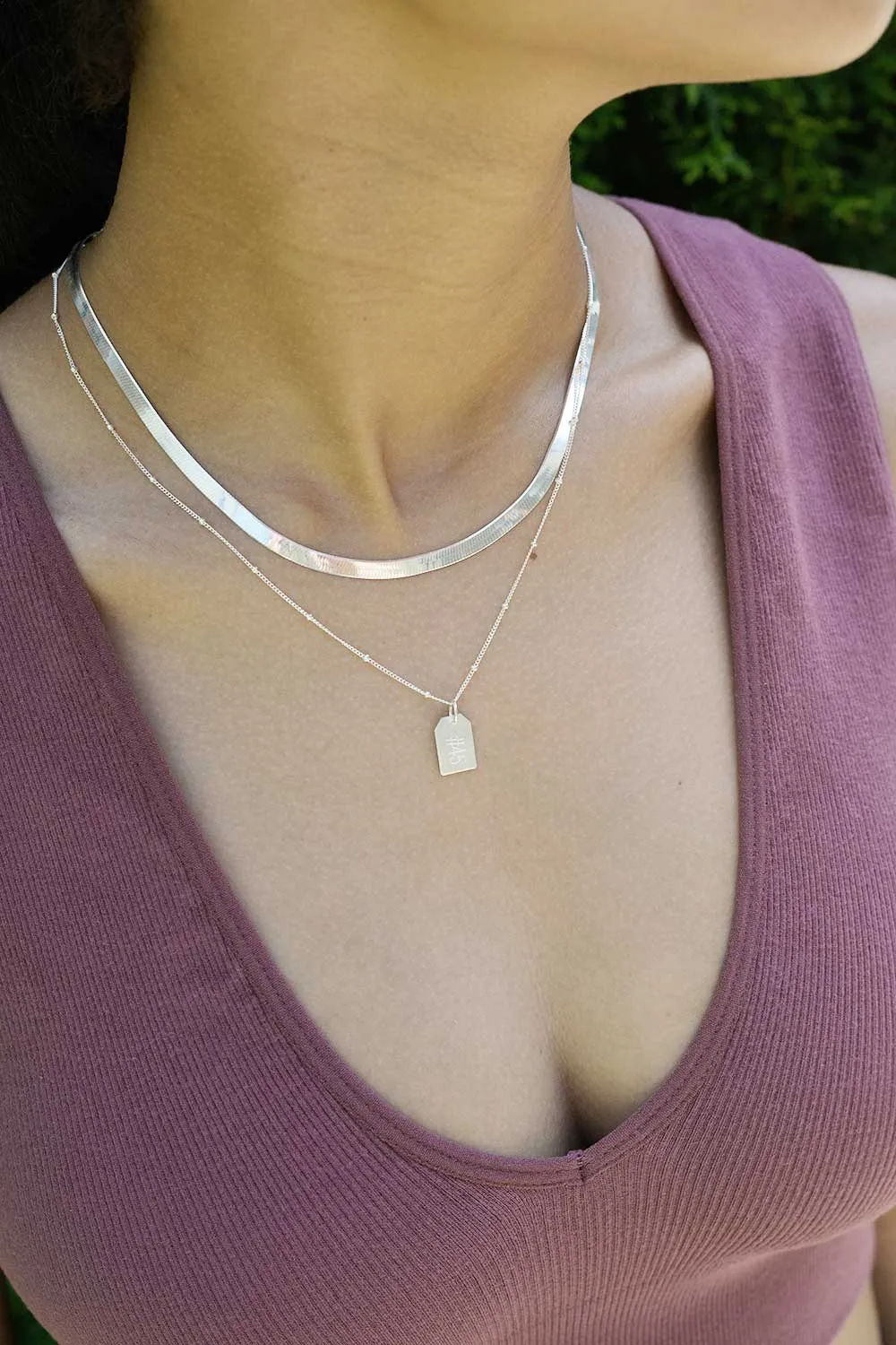 The Perfect Herringbone Necklace Silver