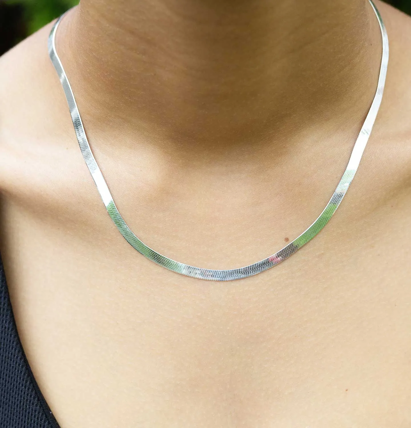 The Perfect Herringbone Necklace Silver