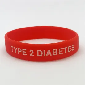 Type 2 Diabetes Wristband - Red